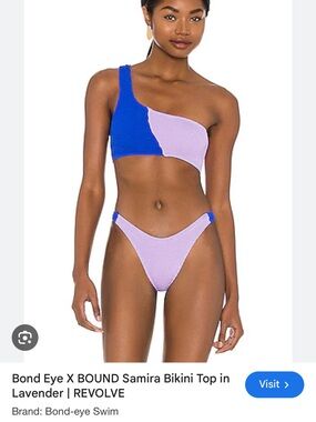 bond-eye Lavender and Blue One-Shoulder Bikini Set